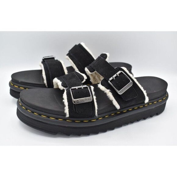 Dr Martens Mens Size 14 Myles‎ Black Suede Buckle Slide Sandals Shoes main image 8